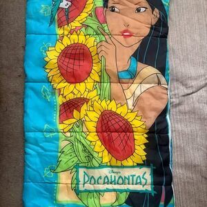 Vintage Disney Pocahontas Sleeping Bag Sunflower Design 1990s – Rare Collectible